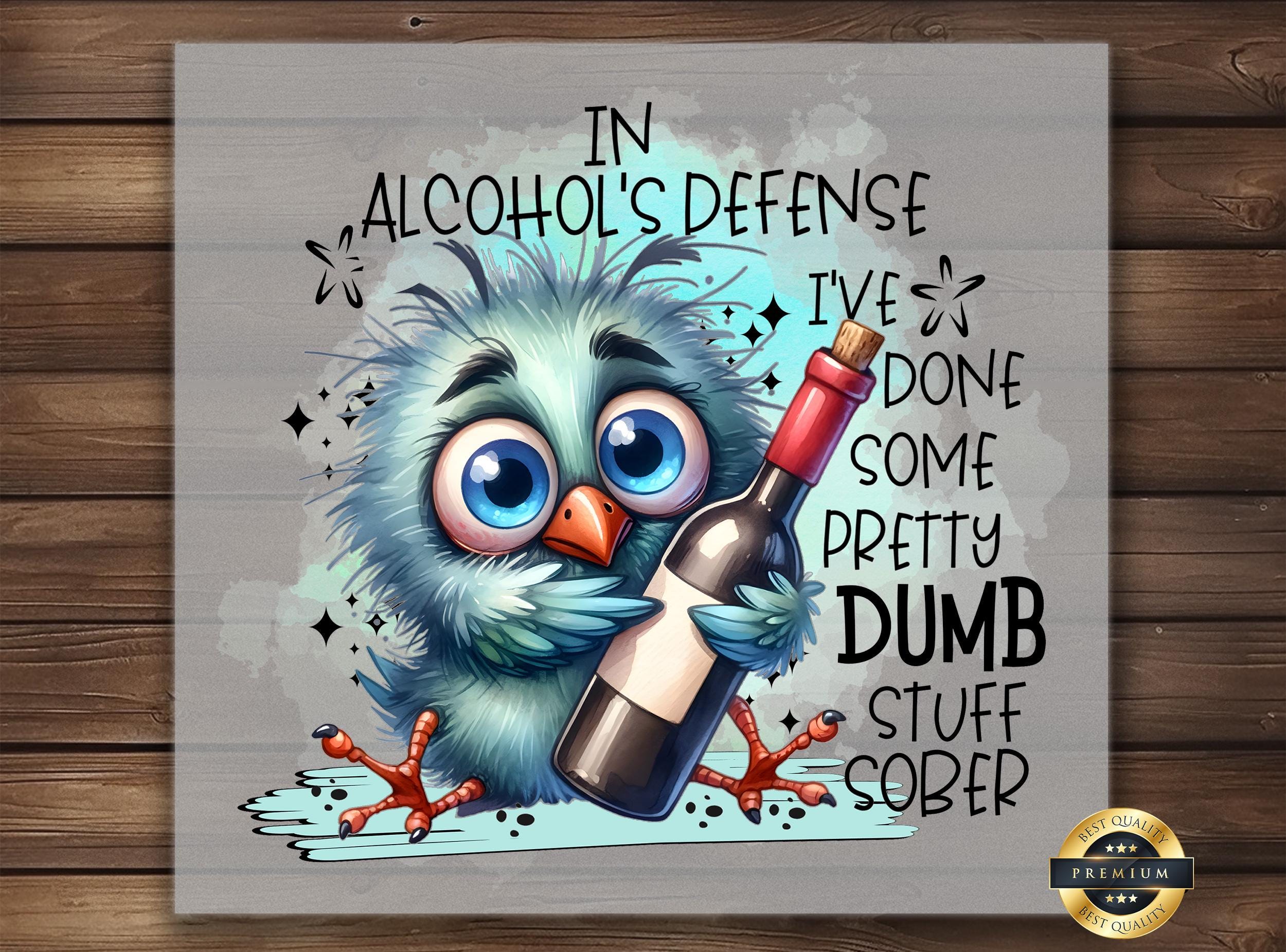 Funny Drunk Bird DTF Transfer: Wine Lover Gift, DIY Shirt Art