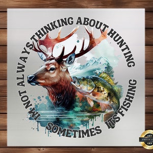 Hunting and Fishing DTF Transfer, Outdoor Design for Enthusiasts, Perfect for Custom Apparel & Outdoor Adventures, Ready-to-Press Graphic