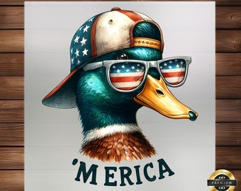 Duck 4th of July DTF Transfer: Patriotic Apparel Decal