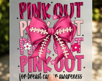 Pink Out Football DTF Transfer, Football Mom Support Shirt