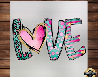 Valentine's Day Love DTF Transfer: Romantic Design
