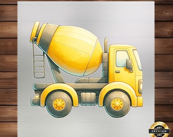 Construction Vehicle Clipart: Kids DTF Heat Transfer for Apparel