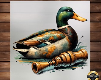 Duck Decoy Call DTF Transfer: Authentic Hunting Design