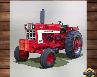 1066 International Tractor DTF Transfer: Rustic Farm Graphic