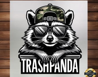 Trash Panda Sarcastic Raccoon DTF Transfer: Hunting Theme