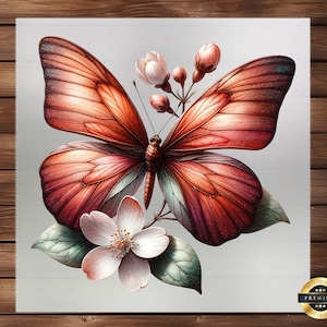 Butterfly DTF Transfer, 5 Unique Designs, Ready to Press, Iron on Decal, Custom Apparel, DIY Craft Supply, Detailed Fabric Art