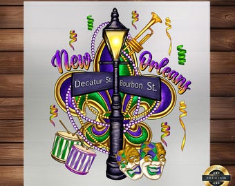 New Orleans Mardi Gras DTF Transfer: NOLA Apparel Print