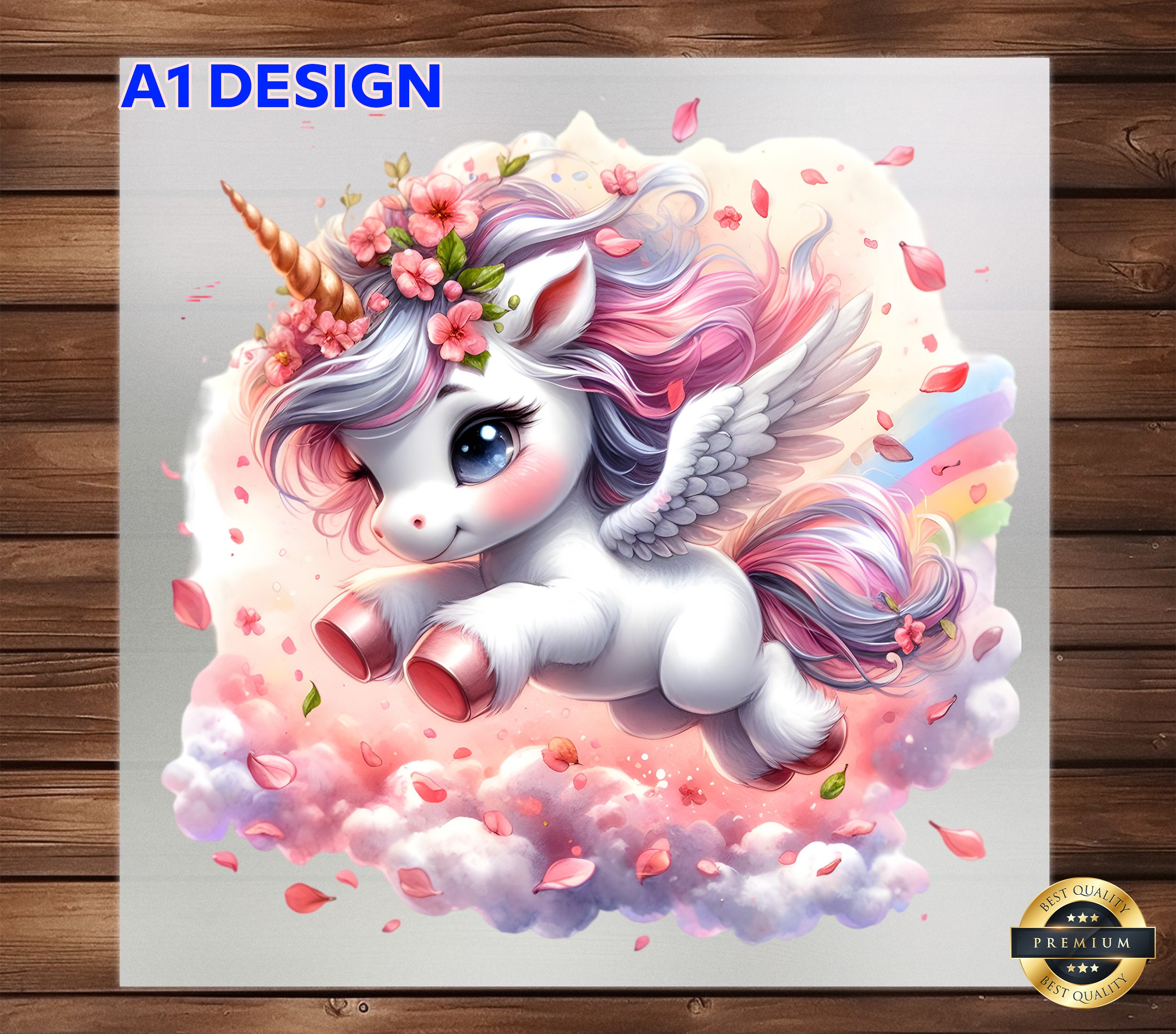 Baby Unicorn DTF Transfer, Enchanting Design for Children’s Apparel, Ready Press, Detailed Fabric Art, Unique DIY Design
