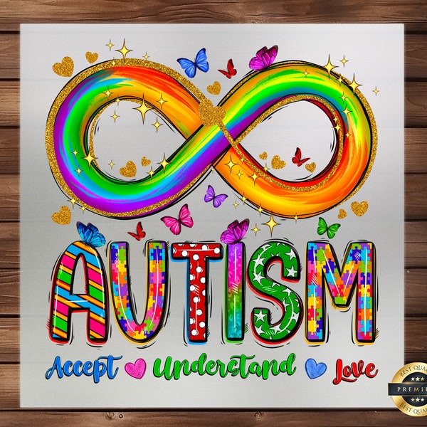 Autism Accept Understand Love DTF Transfer - Promote Autism Awareness with High-Quality Iron-On Accent for Clothing and Accessories