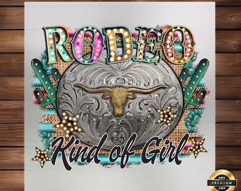 Rodeo Kind Of Girl DTF Transfer: Western Cowgirl Iron-On Design