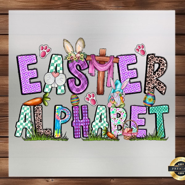Easter Doodle Alphabet DTF Transfer, Colorful and Whimsical Letters, Perfect for Children's Clothing & Easter Crafts, Iron-On Design