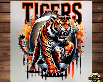 Tigers Football DTF Transfer: School Spirit T-Shirt Design