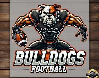Bulldog Football Mascot DTF Transfer: Iron-On Sports Decal