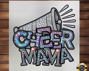 Cheer Mama Rhinestone Style DTF Transfer: Shirt Decal Ready to Press