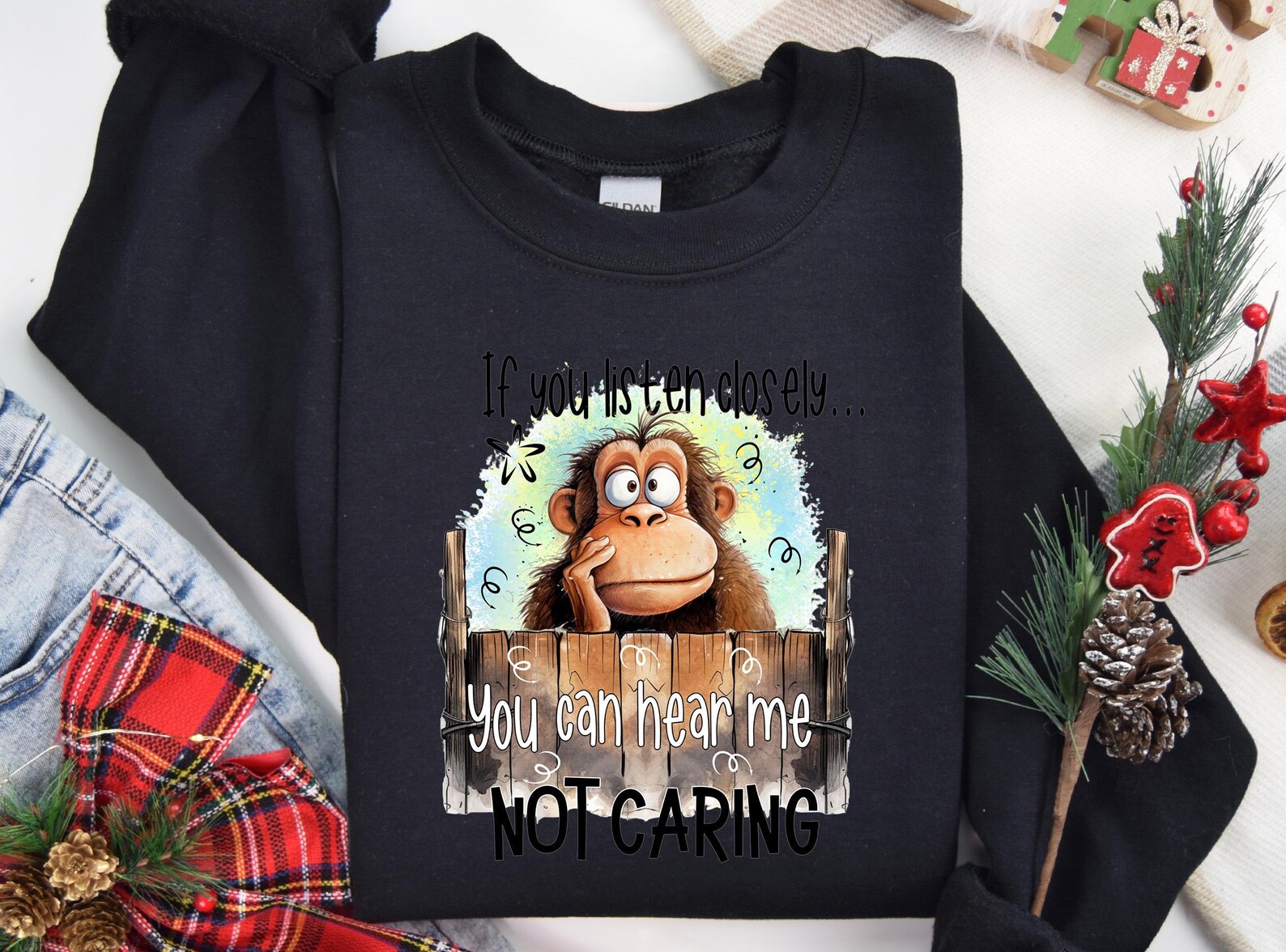 Sarcastic Monkey DTF Transfer: Funny Shirt Print, Sassy Animal Art - Etsy