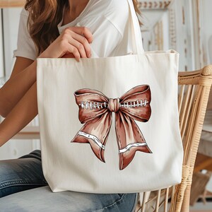 Retro Football Bow DTF Transfer Coquette Game Day Shirt Design image 6
