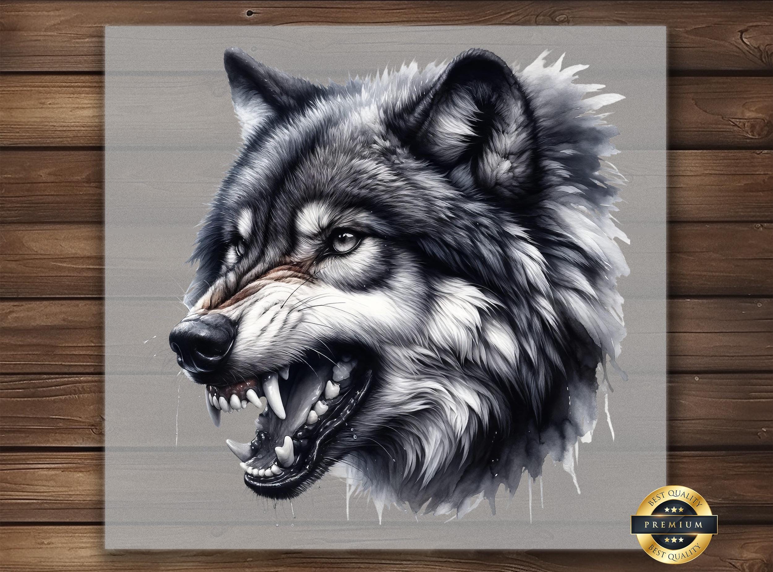 Fierce Wolf DTF Transfer: Iron-On Apparel Design