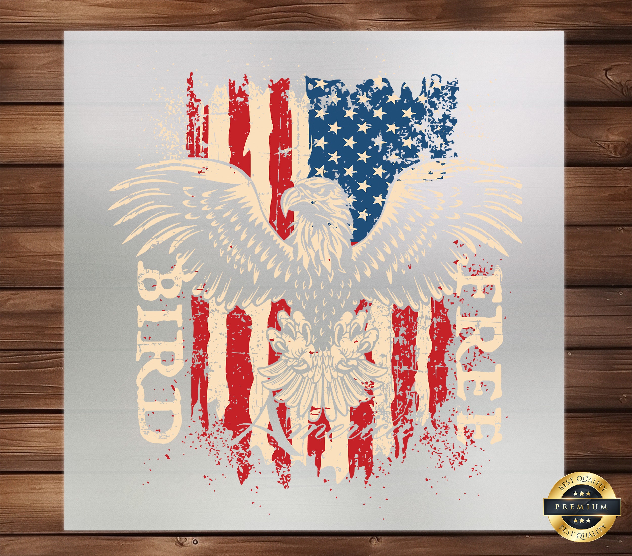USA Flag Eagle DTF Transfer: 4th of July Iron-on Decal