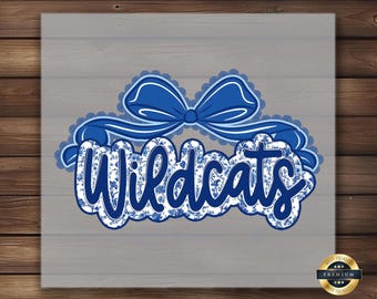 Wildcats Floral Bow DTF Transfer | Ready To Press Iron On | School Spirit Mascot Tee