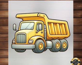 Truck DTF Transfer: Colorful Construction Design for Children's Apparel