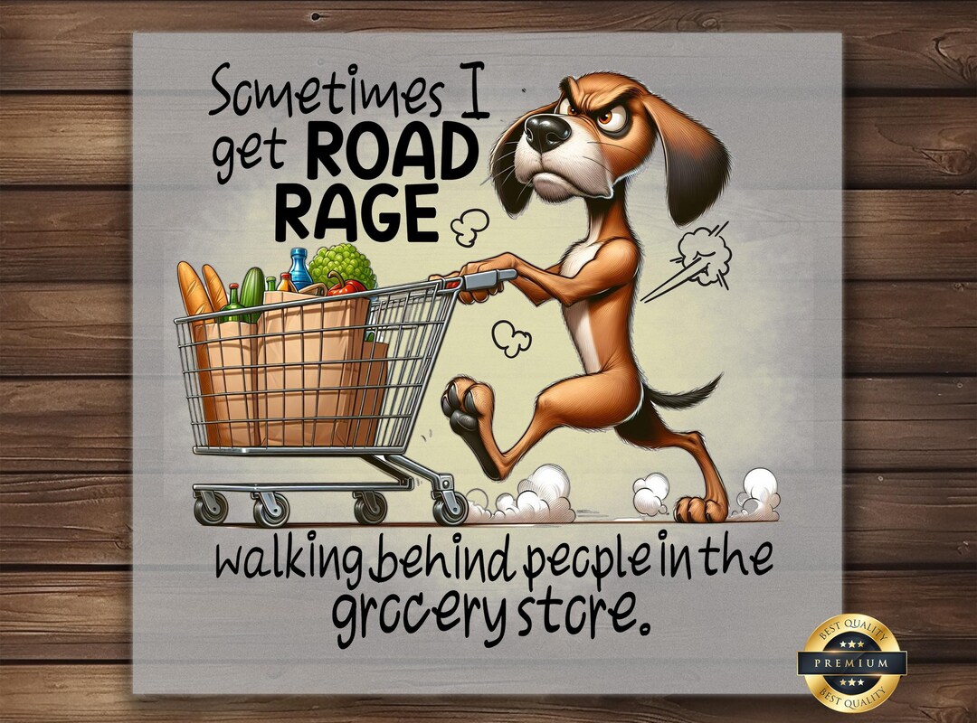 Funny Dog Road Rage DTF Transfer: Humorous Iron-on Design - Etsy