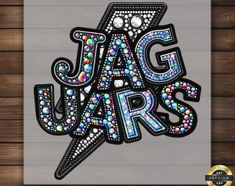 Jaguars Rhinestone Style DTF Transfer: Team Spirit Shirt Decal Ready to Press