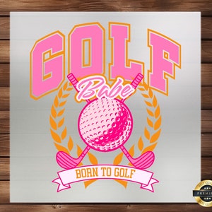 Golf Babe Girl Sports DTF Transfer, Stylish Design for Golf Enthusiasts, Perfect for T-Shirts, Hoodies, More, Detailed Fabric Art