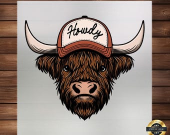 Howdy Cow DTF Transfer: Western Iron-On Decal