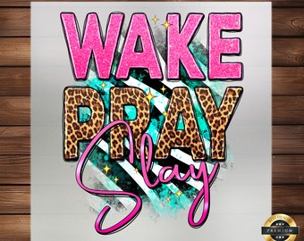 Western Wake Pray Slay DTF Transfer: Faith-Inspired Design