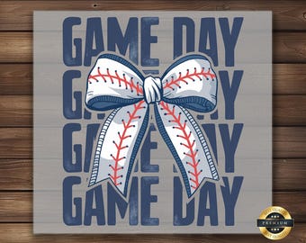 Baseball Bow DTF Transfer, Game Day Baseball Shirt Iron On Decal