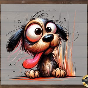 Goofy Dog Face DTF Transfer, Funny Tongue Out Pup Shirt Design, Ready to Press Cartoon Pet Print, Silly Animal Art for Dog Lovers