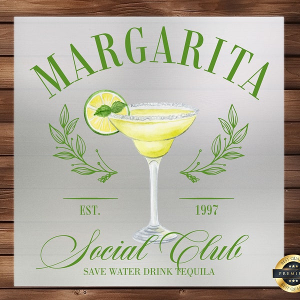 Margarita Social Club DTF Transfer, Cocktail Design for Apparel, Perfect for T-Shirts, Tank Tops, Summer Parties, Ready to Press, Hoodie DTF