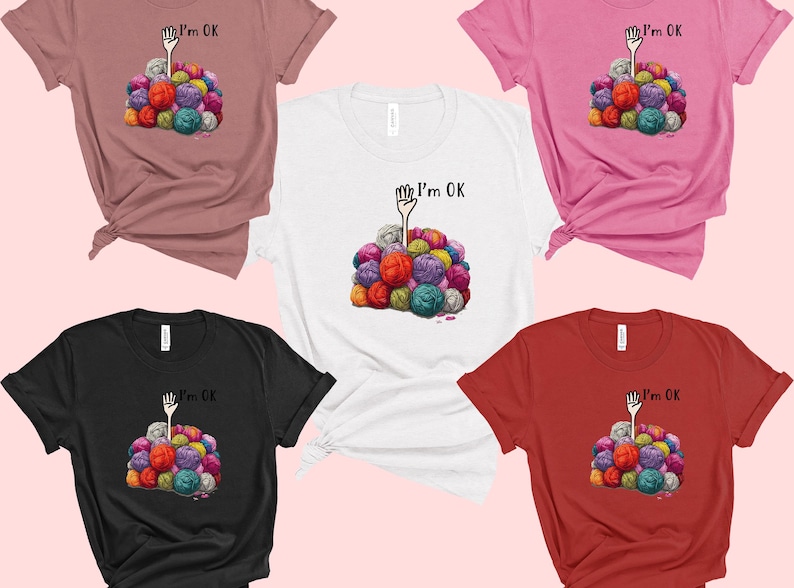 Overwhelmed Knitter DTF Transfer: Funny Yarn Lover Shirt image 5