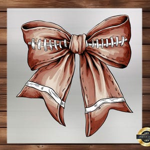 Retro Football Bow DTF Transfer Coquette Game Day Shirt Design image 1