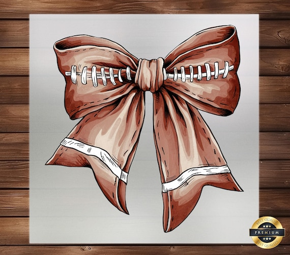 Retro Football Bow DTF Transfer: Fall Coquette Apparel Decal