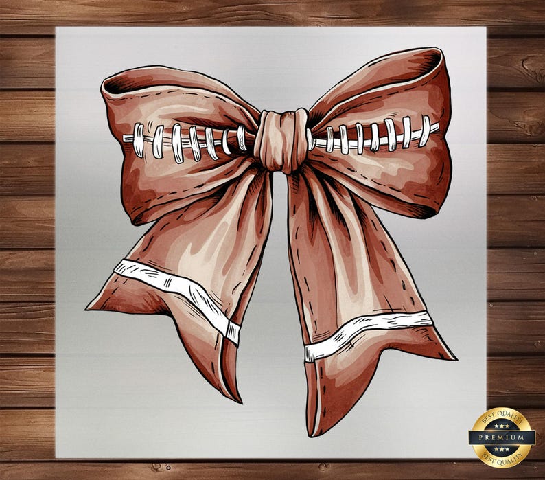Retro Football Bow DTF Transfer Coquette Game Day Shirt Design image 1