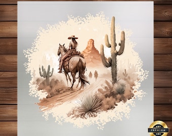 Distressed Cowboy Western DTF Transfer: Rugged Authentic Design