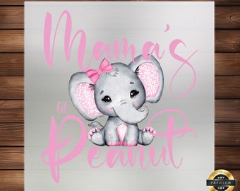Elephant Baby Girl DTF Transfer: Pink & Grey Newborn Apparel
