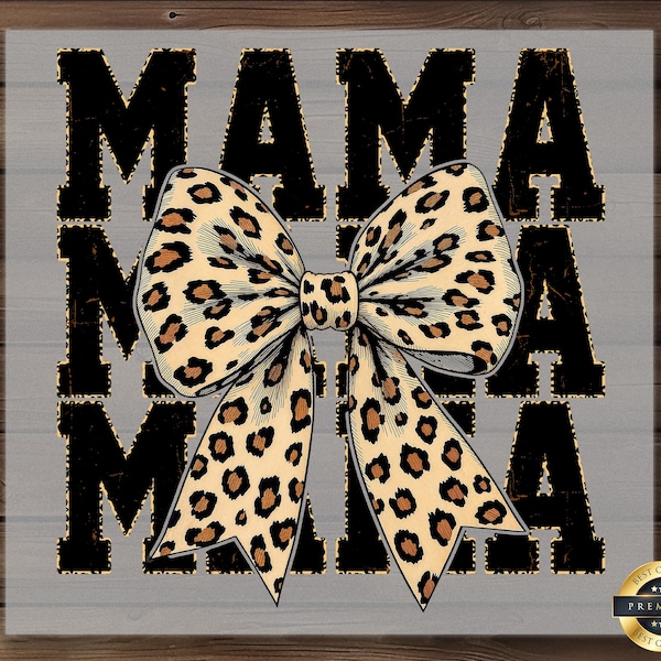 Transferencia DTF con lazo de leopardo: Diseño con estampado de leopardo para mamá