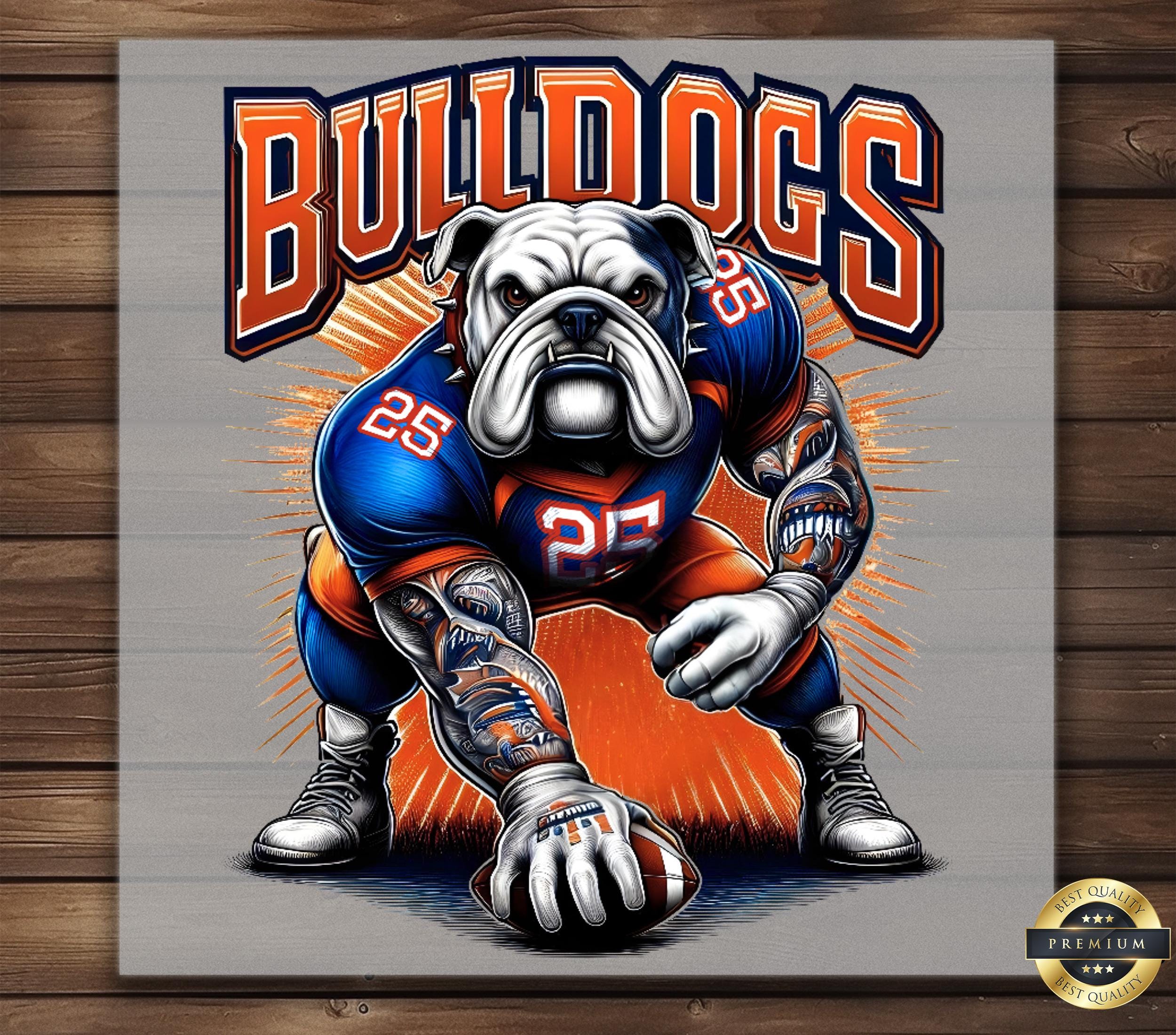 Bulldogs Football DTF Transfer: Bold Mascot Iron-On Decal
