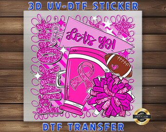 Pink Out Cheer Football DTF Transfer | Breast Cancer Game Day