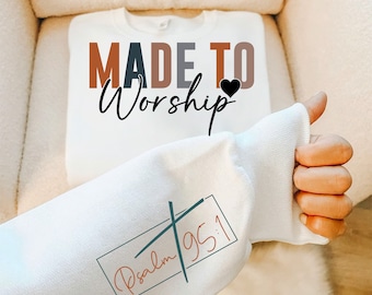 Made To Worship DTF Transfer, Boho Christian Faith Apparel Print