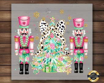Nutcracker Christmas DTF Transfer, Colorful Nutcracker and Tree Design, Perfect for Holiday Apparel, Easy DIY Iron-On, Ready to Press