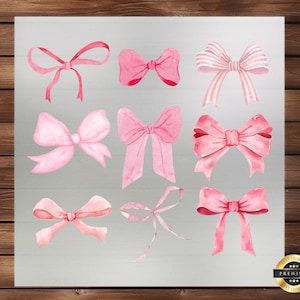 Pink Coquette Bow DTF Transfer Shirt: Glittery Ribbon Iron On Decal