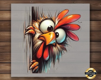 Crazy Chicken DTF Transfer: Funny Poultry Art, DIY Shirt Print