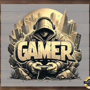Gamer DTF Transfer: Urban Gaming Art, Ready to Press