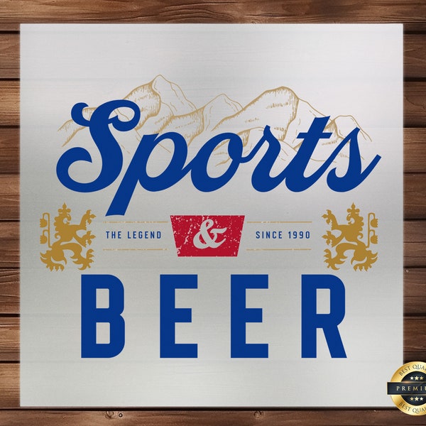 Sports Beer DTF Transfer, Celebrate Your Passion for Sports & Brews, Ready-to-Press Design for T-Shirts, Hoodies, Tote Bags, DIY Sports Fan