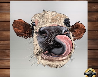 Western Cow Design DTF Transfer: Rustic Apparel Accessory