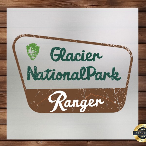 Glacier National Park Ranger DTF Transfer, Majestic Mountain Design, High-Quality, Easy Application, Perfect for Outdoor Gear, Ranger Emblem