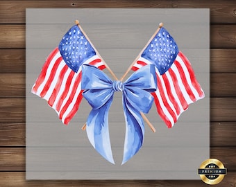 American Flag DTF Transfer: Patriotic Watercolor Shirt Design